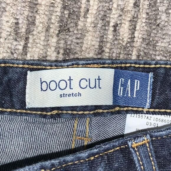 Gap Womens Size 8‎ Boot Cut Denim Jeans Blue Dark Wash Pockets Stretch - Picture 3 of 8